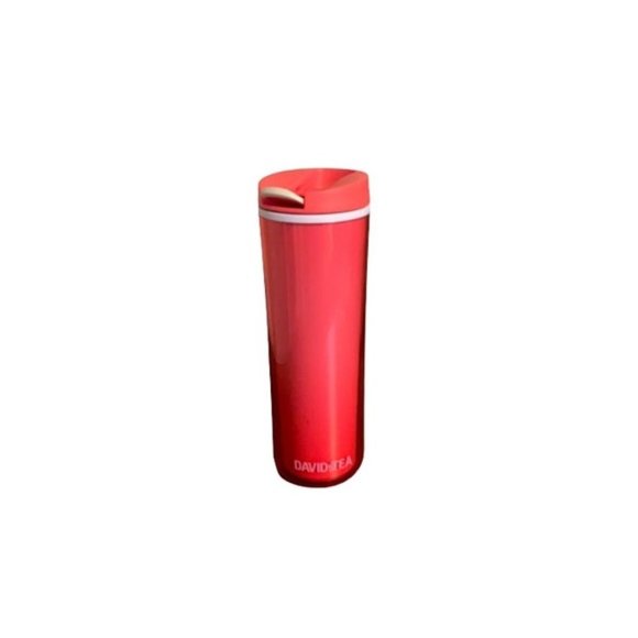 David’s Tea Pink and White Plastic To-Go Cup - Picture 1 of 6